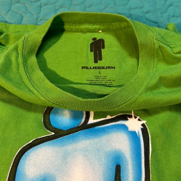 Billie Eilish Blohsh Graphic Shirt Size M Blue Logo Lash Music BILLIEEILISH - Picture 3 of 7